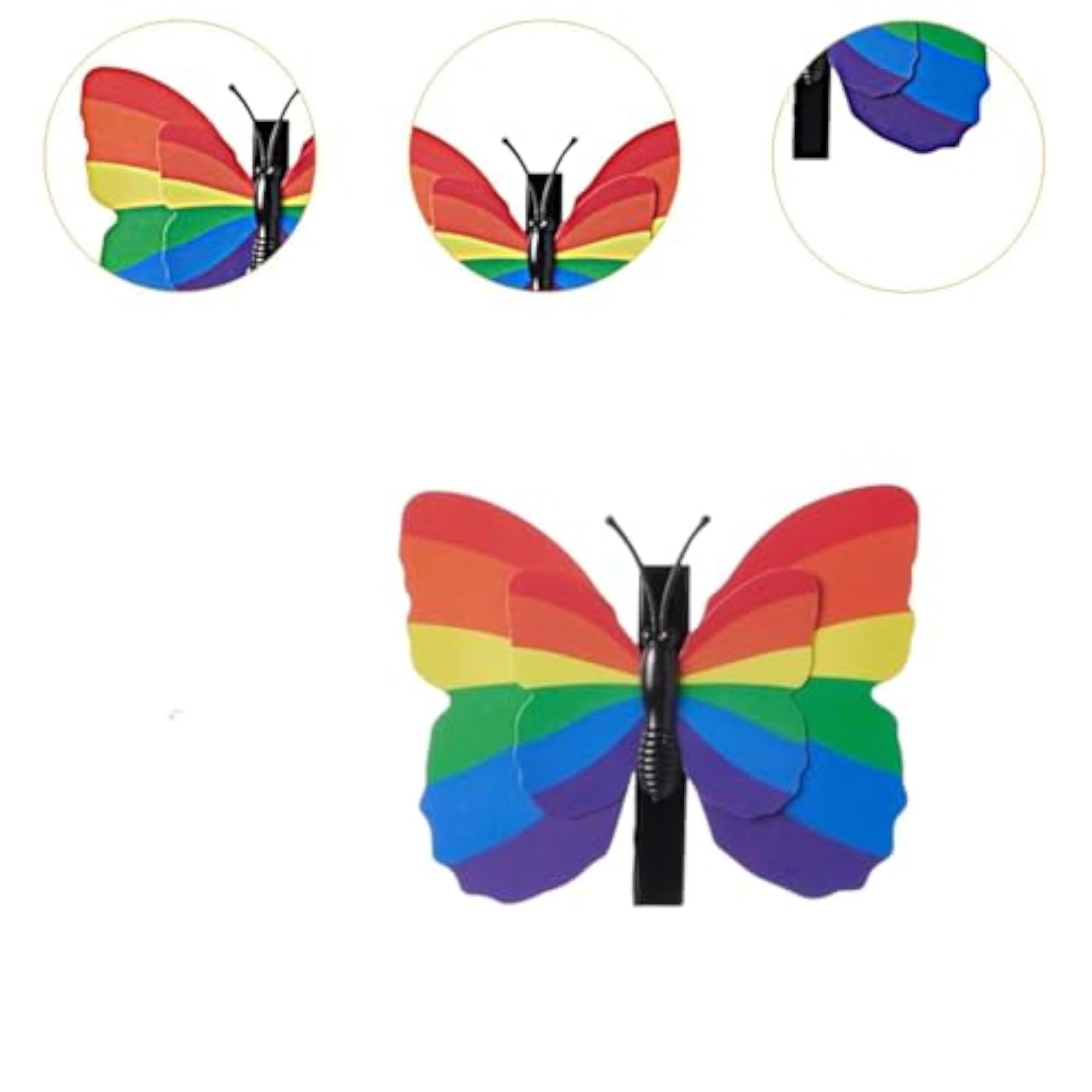 8Pcs Rainbow Butterfly Hair Clips Cute for Masquerade